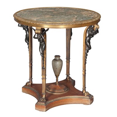 Lot 148 - Empire Style Gilt and Patinated-Bronze Mounted...