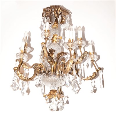 Lot 391 - Louis XV Style Gilt-Bronze and Cut Glass...