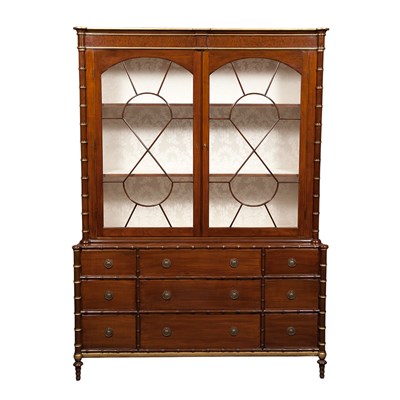 Lot 487 - George III Style Mahogany and Walnut Bookcase...