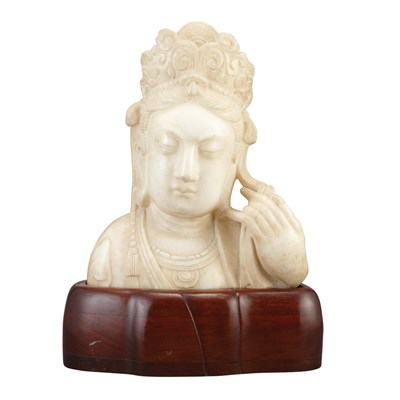 Lot 180 - Chinese Carved Marble Bust of Guanyin 20th...