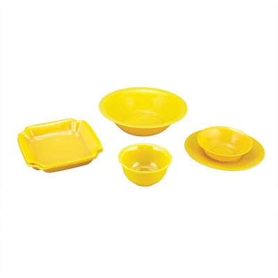 Lot 205 - Group of Five Chinese Yellow Glass Table...