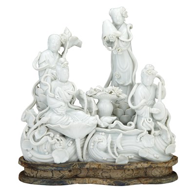 Lot 264 - Chinese Blanc de Chine Figural Group Qing...