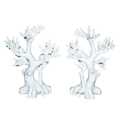 Lot 188 - Pair of Chinese Blanc de Chine Porcelain Trees...