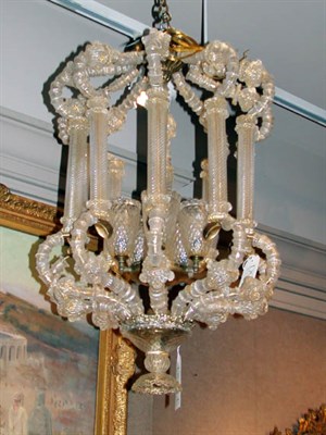 Lot 2394 - Barovier Gilt-Metal and Glass Five-Light...