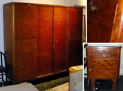 Lot 153 - Art Deco Mahogany Bedroom Suite Compirsing...