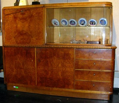 Lot 171 - Art Deco Style Burl-Wood Bar Cabinet Height 56...
