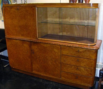 Lot 144 - Art Deco Style Burl-Wood Bar Cabinet Height 56...