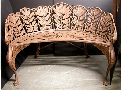 Lot 2588 - Aubergine Painted Metal Garden Bench Of...