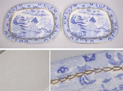 Lot 2710 - Pair of Late Victorian Blue and White Pottery...