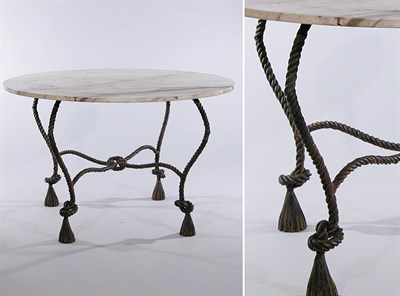 Lot 2576 - Italian White Marble and Painted Metal Low...