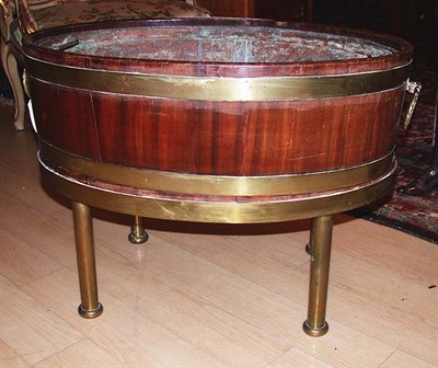 Lot 490 - George III Brass Bound Mahogany Wine Cooler