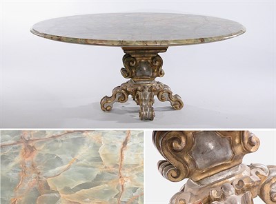 Lot 2461 - Renaissance Revival Style Onyx and Parcel Gilt...