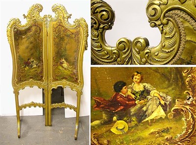 Lot 2364 - Louis XV Style Gilt-Wood and Painted Two-Panel...