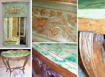 Lot 252 - Louis XV Style Walnut Console; Together with a...