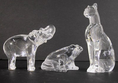 Lot 2725 - Three Baccarat Crystal Animals Comprising a...