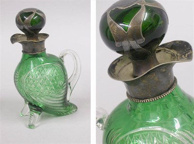 Lot 2732 - Sterling Silver Mounted Green Cut To Clear...