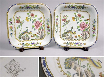 Lot 2735 - Pair of Spode Stoneware Square Dishes In the...