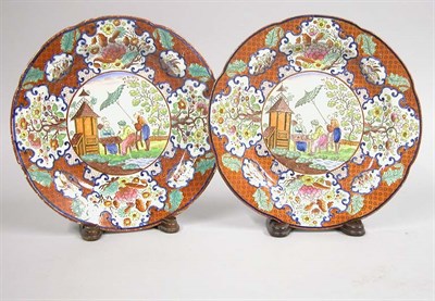 Lot 2740 - Pair of English Pottery Cabinet Plates with...