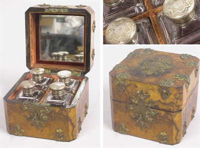 Lot 2762 - Victorian Burl-Walnut Box Fitted with Four Cut...