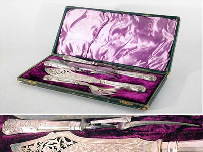 Lot 2769 - English Silver Handled Five-Piece Meat and...