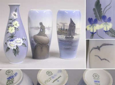 Lot 2770 - Three Royal Copenhagen Porcelain Vases