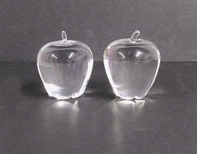 Lot 2779 - Pair of Steuben Glass Apples