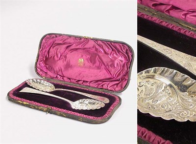 Lot 2793 - Pair of Modern English Silver Berry Spoons in...