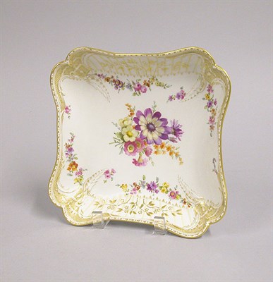 Lot 2795 - KPM Porcelain Dish Square with polychrome...