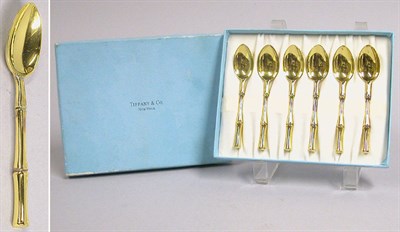 Lot 2800 - Boxed Set of Tiffany Gilt-Silver Coffee Spoons
