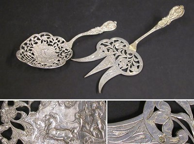 Lot 2804 - Two Dutch Silver Servers Total approximately 4...
