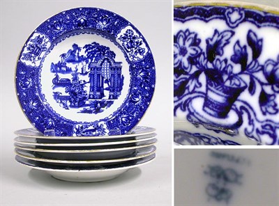 Lot 2817 - Six Copeland Blue and White Earthenware Soup...