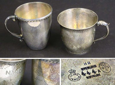 Lot 2829 - Two Georg Jensen Sterling Silver Hand Hammered...