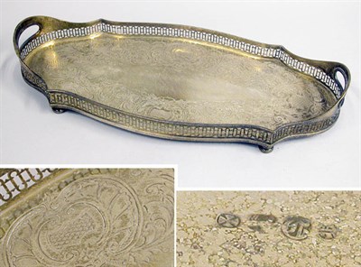 Lot 2836 - Georgian Style Silver Plated Gallery Tray