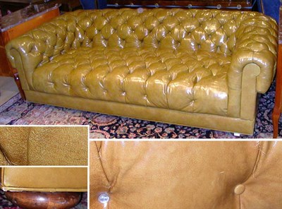 Lot 278 - Faux Leather Upholstered Chesterfield Sofa
