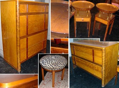 Lot 155 - Art Deco Burl-Wood Bedroom Suite