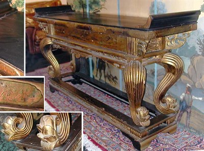 Lot 170 - Asian Style Black Painted and Gilt-Wood Altar...