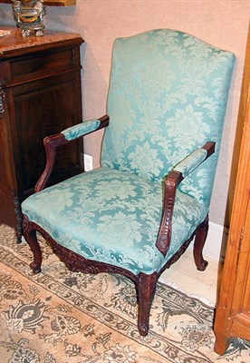 Lot 2322 - Georgian Style Mahogany Carved Library Chair