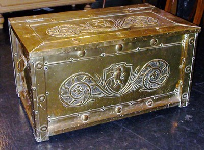 Lot 131 - Pressed Brass Log Box