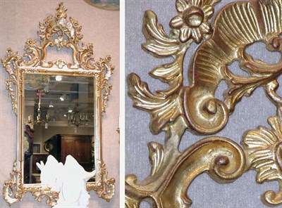 Lot 525 - Rococo Style Gilt-Wood Mirror Height 60 inches,...