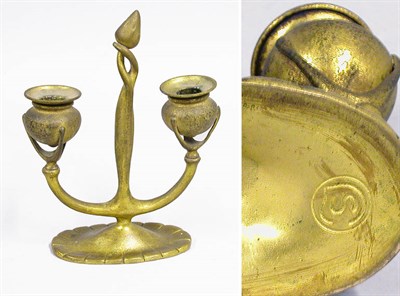 Lot 2542 - Tiffany Studios Gilt-Bronze Two-Light...