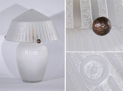 Lot 2480 - Daum Art Deco Acid Etched Glass Lamp The base...