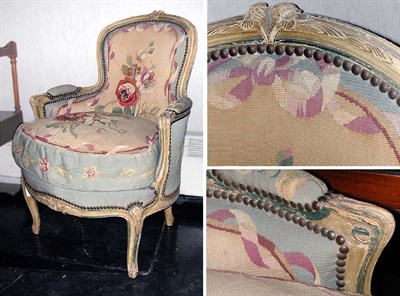 Lot 121 - Louis XV Style Painted and Upholstered Bergere