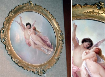 Lot 2423 - Framed Limoges Porcelain Plaque Of circular...