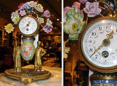 Lot 505 - French Gilt Bronze and Porcelain Mounted...