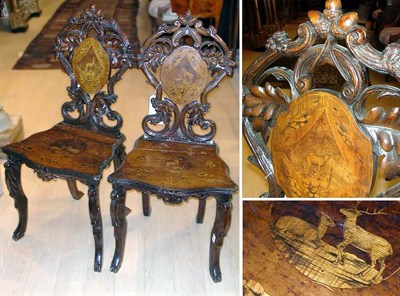 Lot 312 - Pair of Black Forest Carved Walnut and...