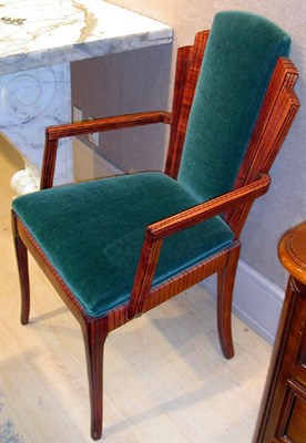 Lot 1115 - Six Art Deco Style Faux Zebra Painted Dining...