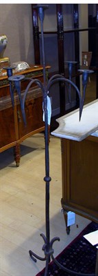 Lot 1204 - Pair of Cast Iron Five-Light Candlesticks...