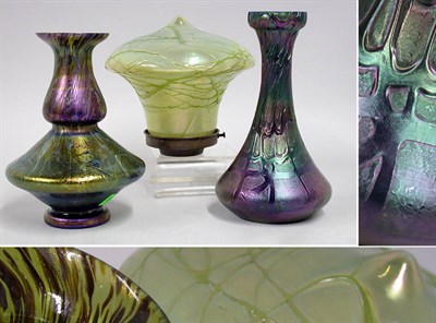 Lot 2513 - Group of Three Bohemian Iridescent Glass...