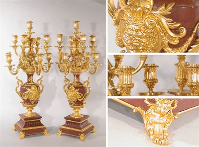 Lot 2389 - Pair of Louis XVI Style Gilt-Bronze and Rouge...