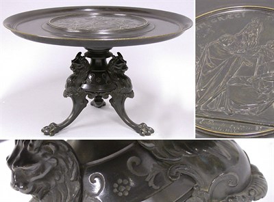 Lot 2591 - French Patinated-Bronze Standish After a model...